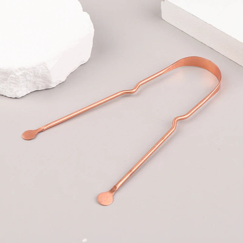 ●1PCS Copper Tongue Scraper Men Women Toothbrush Dental Oral Care Hygiene Health Care Tool Cleaner Scraper