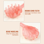 1pcs Shell Shaped Head Massage Comb Long Handled Resin Massage Combs Head Massager Meridian Scraping Scalp Massage Health Tools