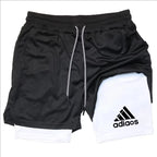 Men's Compression Shorts for Gym and Running Two-In-One Mesh Breathable Quick-Dry Training Shorts