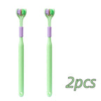 4pcs Soft Bristle 3-sided Toothbrush Gentle Clean Adult Teeth Brush for Complete Gum Care Autism Sensory Design Oral Health Tool