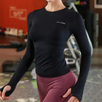 Women Long Sleeve Yoga Shirts Quick Dry Full Sleeve Fitness Top For Gym Running Soft Broadcloth Fabric