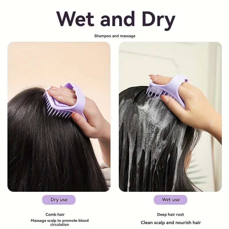 1pcs Shampoo Head Scalp Silicone Massage Brush Bath Skin Soft Washing Comb Hair Cleaning Brush Salon Beauty Health Barber Tools