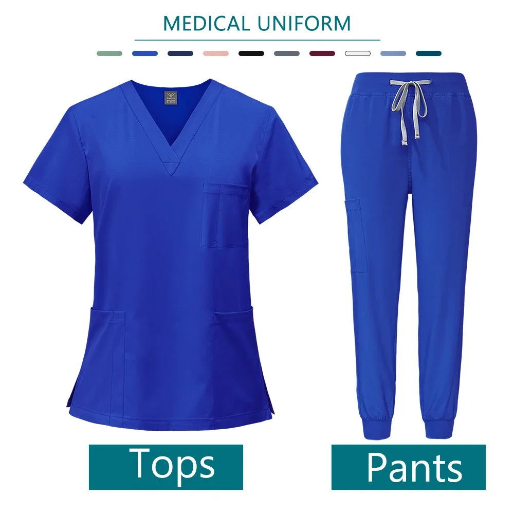 Health Services Medical Shirt Pants Sets Fashion Doctor Nurse Surgical Gown Professional Beauty Salon Scrub Medical spa Uniforms