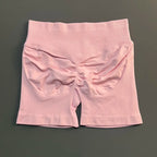 HISTELLO Gym Shorts 4.5" Women Fitness Sports Biker Shorts Low Waist Running Pants Workout Scrunch Butt Yoga Seamless Leggings