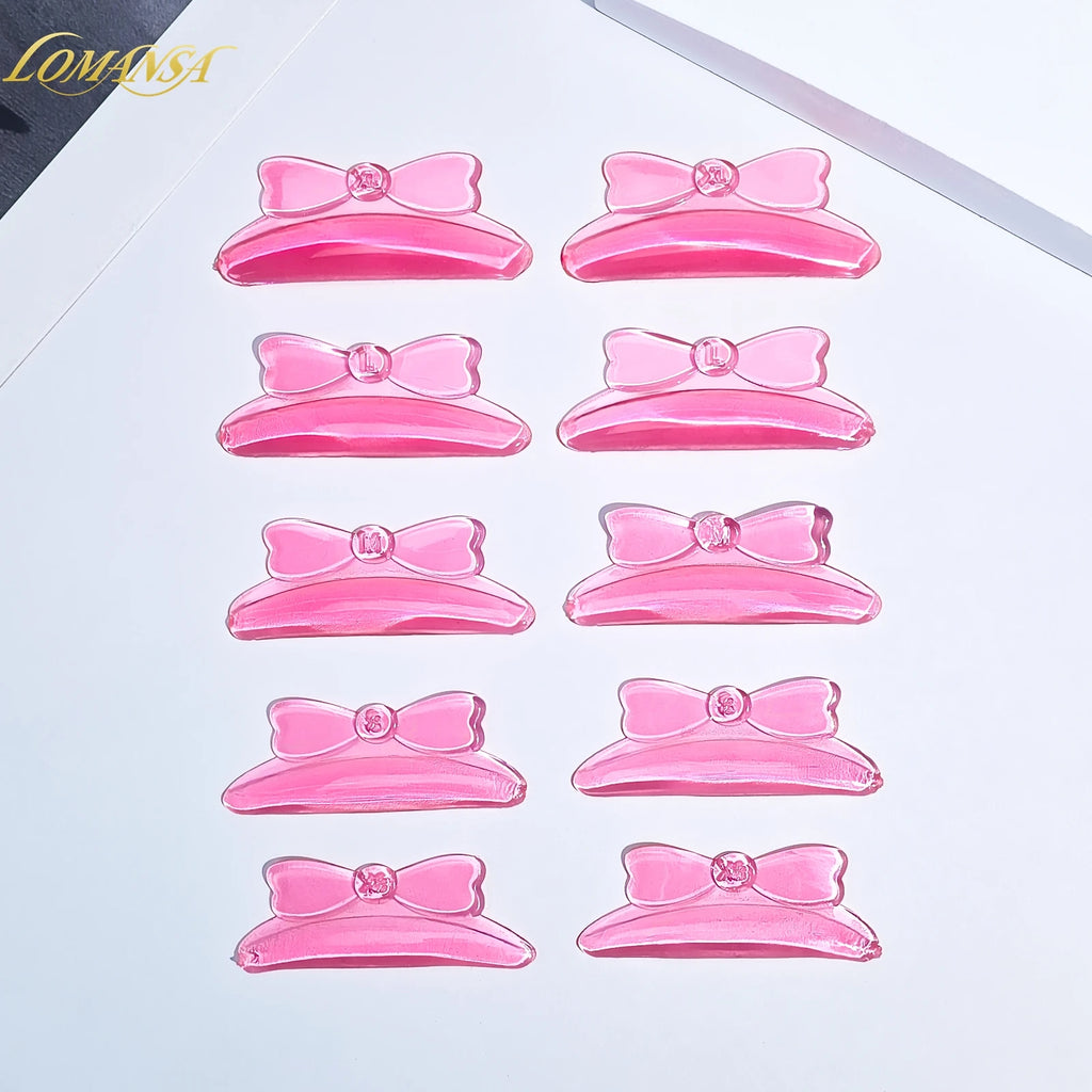 Lomansa 10Pcs C Curl Silicone Eyelash Perm Pad Sticky Lashes Rod Shield Lifting 3D Eyelash Curler Accessories Health Beauty Tool