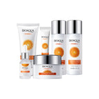 A Shopify product edit screen displaying the product information and packing list for the Bioaqua Six-piece Moisturizing Skin Care Products.