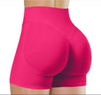 Summer High Waisted Yoga Shorts For Women Fashionable Fitness Running Pants Solid Color Elastic Tights