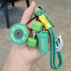 Fitness Keychain Barbell Keychain Silicone Weight Plate Gift For Gym Lovers Weightlifting Enthusiasts