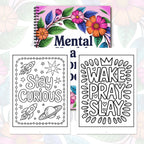 1PC 30-Page Emotional Soothing Coloring Book, Exquisite Flower Designs, Uplifting Phrases, Mental Health Coloring Book