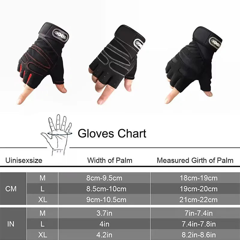 Outdoor Sport Gloves Half Finger Wrist Guard For Men And Women Breathable Mesh Back Palm Microfiber Non Slip Washable