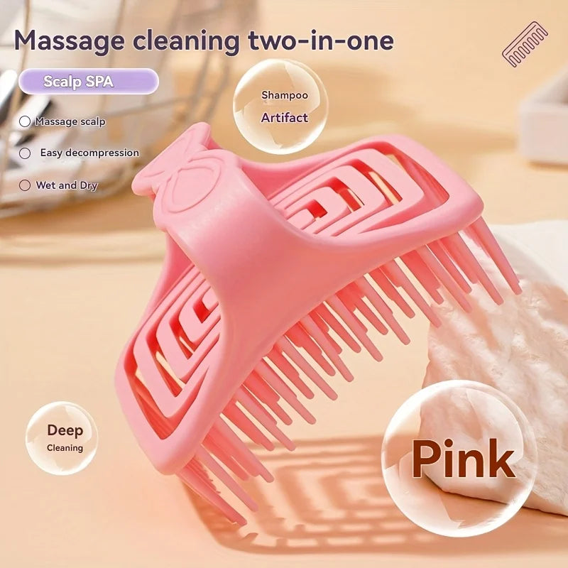 1pcs Shampoo Head Scalp Silicone Massage Brush Bath Skin Soft Washing Comb Hair Cleaning Brush Salon Beauty Health Barber Tools