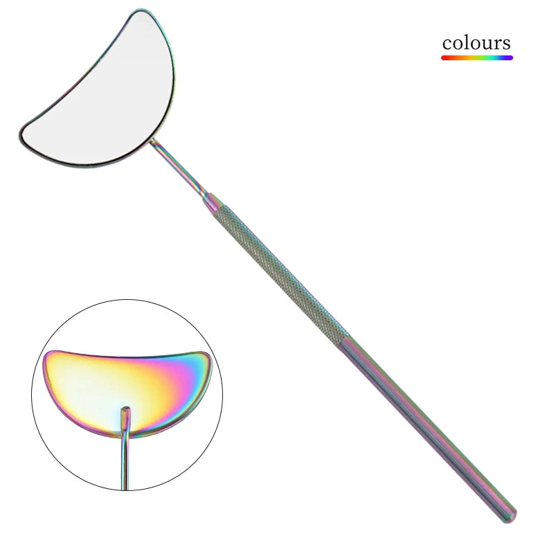 1pcs Eyelash Extension Inspect Mirror Moon Shaped Detachable Stainless Steel Lash Lifting Magnify Makeup Mirror Beauty Tools