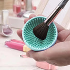 Makeup Brush Cleaner Soft Silicone Makeup Brush Bowl Folding Powder Puff Eyeshadow Brush Cleaning Pad Beauty Tools