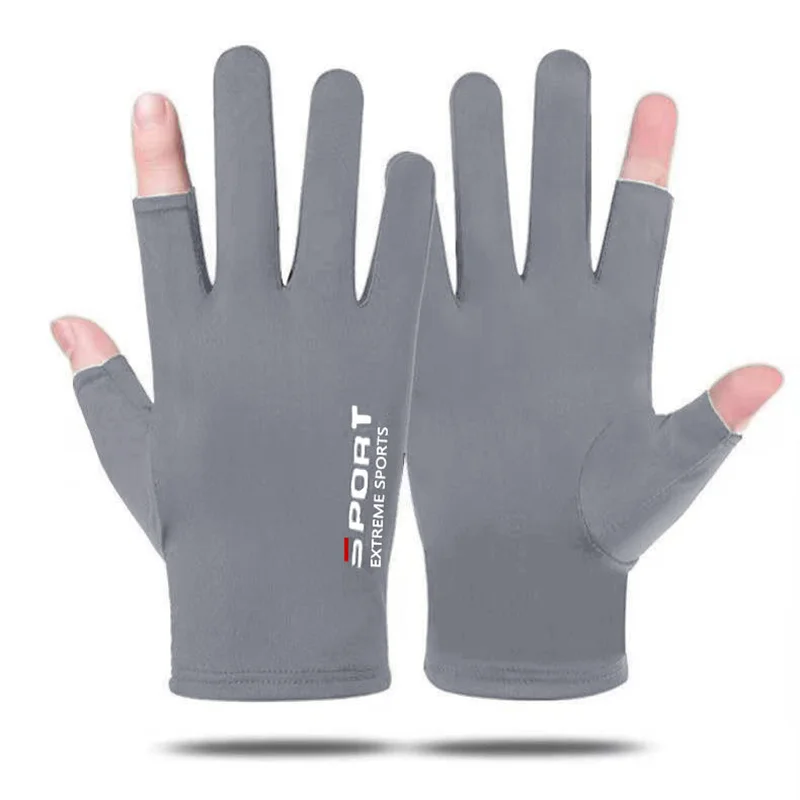 Ice Silk Halffinger Cycling Anti Slip Gloves for Men and Women Summer Outdoor Sports Fitness Driving Fishing Highelastic