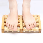 1Pcs Dual Wooden Foot Massager Roller - Reflexology Stress Relief Fitness Health Care Pain Relief Care Feet Massage Roller Tool