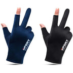 Ice Silk Half Finger Gloves For Men And Women Anti Slip Cycling Driving Fishing Summer Outdoor Fitness High Elastic
