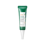 Acne repairing gel tube with green cap on a white background