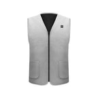 Gray vest with a textured pattern on a white background