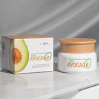 Lakou avocado-based moisturizer jar and packaging on a gray background