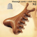 Multifunctional Meridian Wooden Massage Head Health Comb Guasha Point Comb Sandalwood Large Wide Tooth