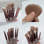 13Pcs Makeup Brush Set – Eyeshadow, Foundation & Blush Cosmetic Brushes with Travel Bag