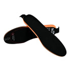A Shopify product edit screen displaying the overview and operation instructions for the USB Heated Shoe Insoles with Remote Control.