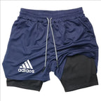 Men's Compression Shorts for Gym and Running Two-In-One Mesh Breathable Quick-Dry Training Shorts