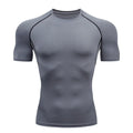 Men Compression Running T Shirt Fitness Tight Short Sleeve Tshirt Training Jogging Shirts Gym Sportswear Quick Dry