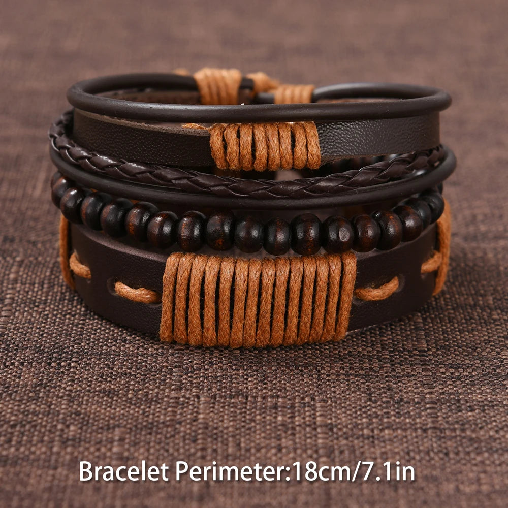 Men's Casual Quartz Wristwatch Brown Leather Strap Yellow