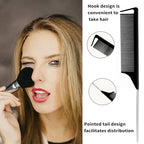 5pcs/set Beauty-health Set Nylon Teasing Brush Rat Tail Comb Double Side Edge Brush Alligator Hair Clips Salon Styling Tools
