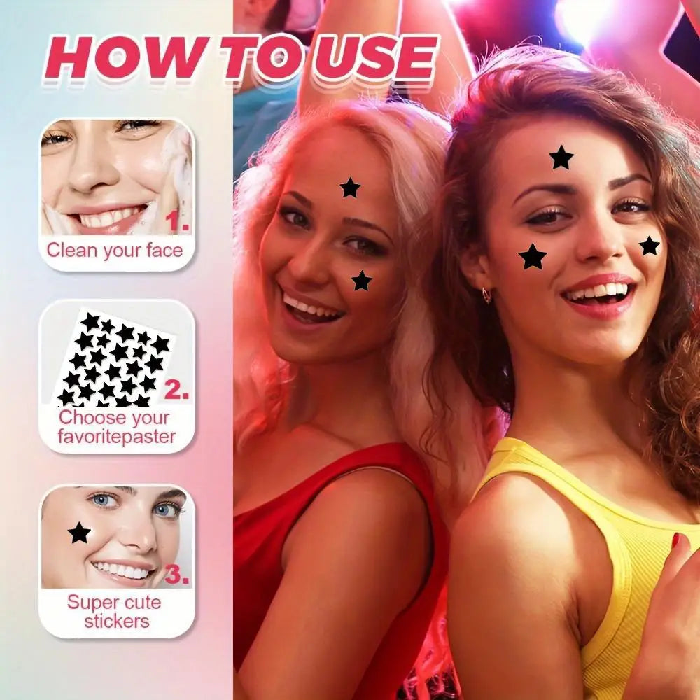 200/400pcs Black Pimple Patches Cute Star Shaped Pimple Cover Sticker For Ance Cute And Invisible Pimples Patch Beauty-health