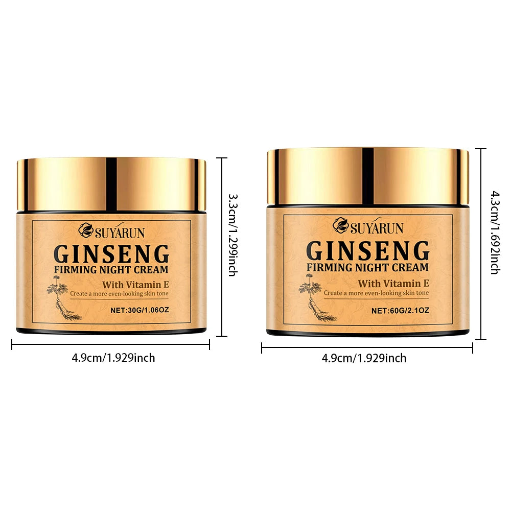 Ginseng Firming Night Cream Moisturizing Nutritious Anti-Aging Skin Care Product for Evening Use.