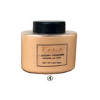 Fana Luxury Powder jar surrounded by pink powder on a white background