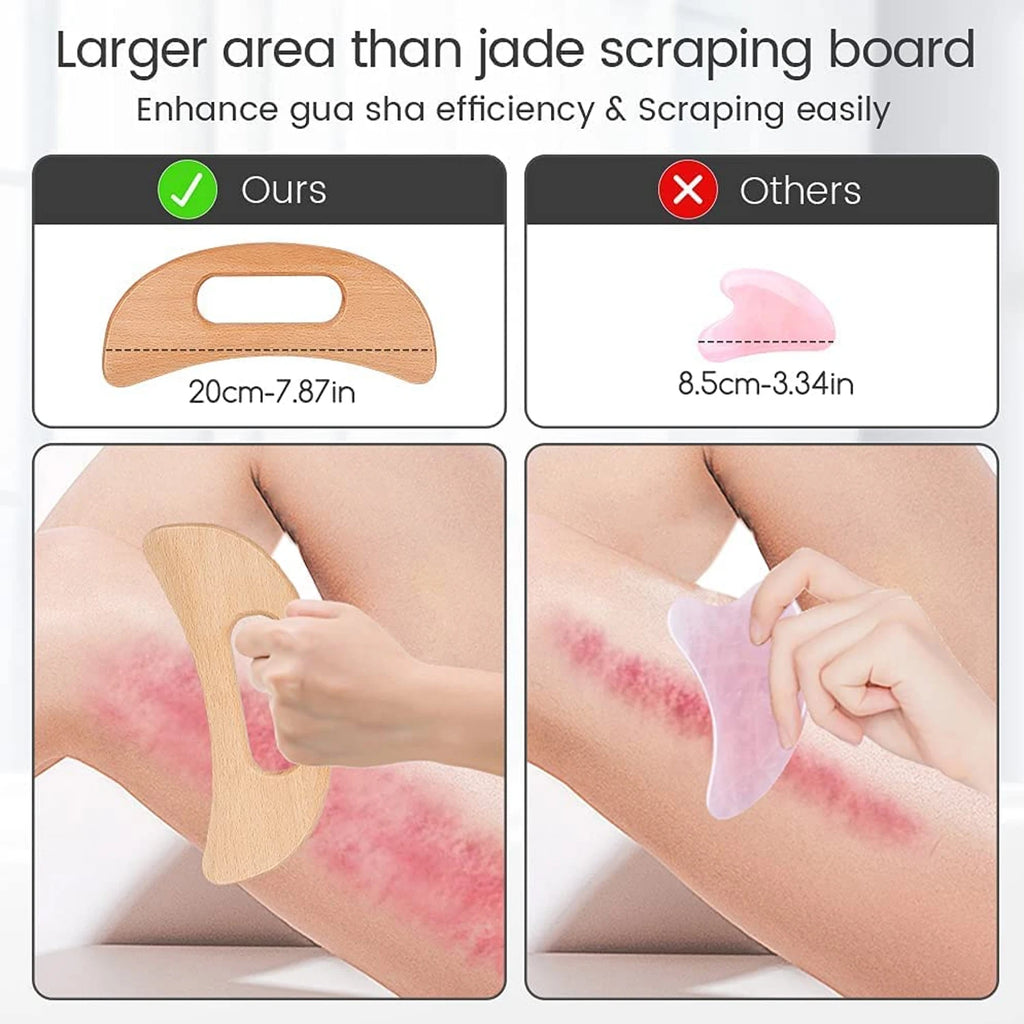 Wooden Gua Sha Tool Manual Massage Scraper for Anti Cellulite Slimming Guasha Massage Board Body Gua Sha Paddle Therapy Tool
