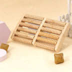 1Pcs Dual Wooden Foot Massager Roller - Reflexology Stress Relief Fitness Health Care Pain Relief Care Feet Massage Roller Tool