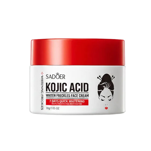 Sadoer Kojic Acid face cream with packaging on a white background