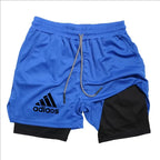 Men's Compression Shorts for Gym and Running Two-In-One Mesh Breathable Quick-Dry Training Shorts