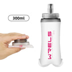 WRELS Large Caliber Soft Collapsible Water Bottle 300ml 500ml For Cycling Hiking Running Fitness TPU