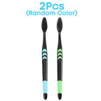 10 Pieces Packed Deep Cleaning Soft Bristle Bamboo Charcoal Black Hair Ultra-Fine Beauty Health Toothbrush  Oral Cleaning