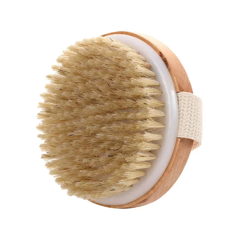 2 In 1 Dry Skin Body Brush Natural Bristle Dead Skin Remover Anti Cellulite Exfoliates Blood Circulation Health Massage Tools