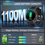 T Rex3 Pro Smart Watch 1100mAh Battery GPS 5ATM Waterproof Outdoor Sports Run Tracker With Compass Military Design
