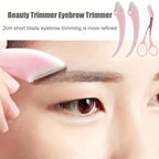Eyebrow Trimmer Set – Curved Eyebrow Razor, Scissors & Comb | Easy Beauty Tool for Beginners