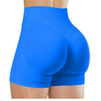 Summer High Waisted Yoga Shorts For Women Fashionable Fitness Running Pants Solid Color Elastic Tights