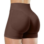 Summer High Waisted Yoga Shorts For Women Fashionable Fitness Running Pants Solid Color Elastic Tights