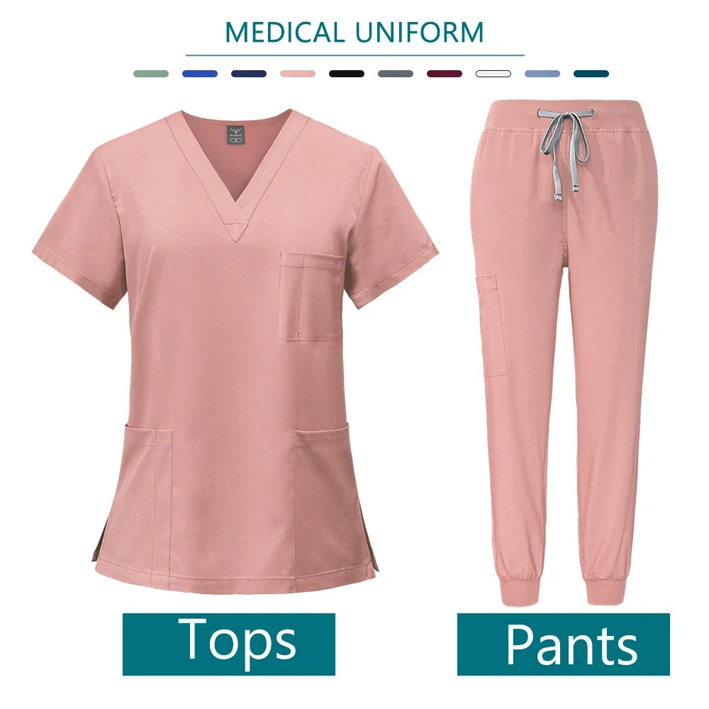 Health Services Medical Shirt Pants Sets Fashion Doctor Nurse Surgical Gown Professional Beauty Salon Scrub Medical spa Uniforms