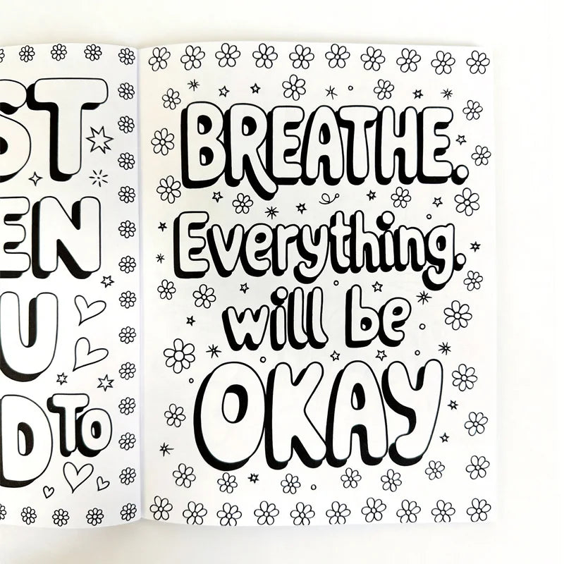 Adult Stress Relief Mental Health Coloring Book 32 Pages of High-definition Pages and Motivational Words Cheer Yourself Up