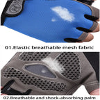 1 Pair Fingerless Gym Gloves For Men Women Breathable Anti Slip Training Gloves For Cycling Bicycle And Bodybuilding