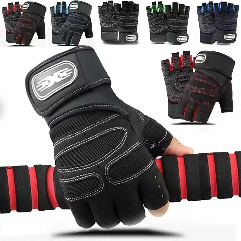 Outdoor Sport Gloves Half Finger Wrist Guard For Men And Women Breathable Mesh Back Palm Microfiber Non Slip Washable