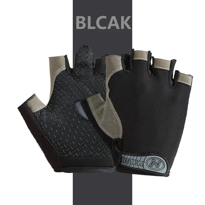 1 Pair Fingerless Gym Gloves For Men Women Breathable Anti Slip Training Gloves For Cycling Bicycle And Bodybuilding