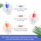 3PCS Skincare Deep Cleansing AS1 SA2 AO3 Water based Exfoliating Liquid Pore Shrinking Moisturizing Liquid Beauty Salon Facial